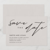 Invitation Enregistrer la date à la ligne simple (Devant / Derrière)