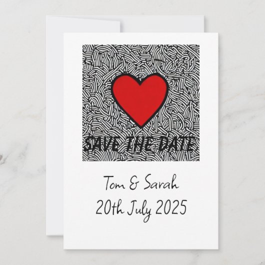 Invitation enregistrer la date amour coeur mariage (Devant)