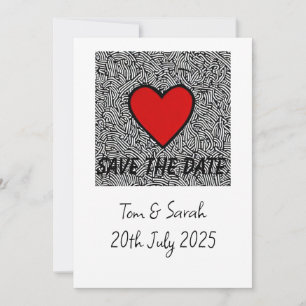 Invitation enregistrer la date amour coeur mariage