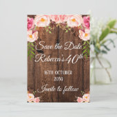 Invitation Enregistrer la date anniversaire (Debout devant)
