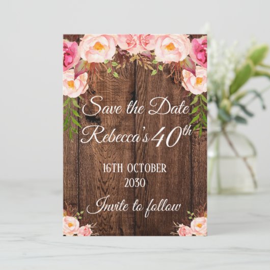 Invitation Enregistrer la date anniversaire (Debout devant)
