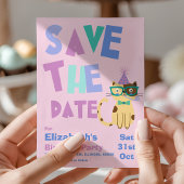 Invitation Enregistrer la date Anniversaire fête Cute Cat Kid