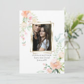 Invitation ENREGISTRER LA DATE | Aquarelle Fleurs de corail (Debout devant)