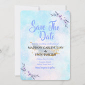 Invitation Enregistrer La Date Aquarelle Pastel (Devant)