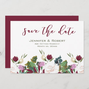 Invitation Enregistrer La Date Aquarelle Roses Blanches Cranb