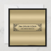 Invitation Enregistrer la date Art Déco Gatsby Glamor Gold Bl (Dos)