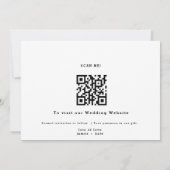 Invitation Enregistrer la date avec le modèle de code QR (Dos)