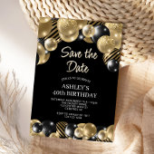 Invitation Enregistrer la date Black Gold 40e anniversaire