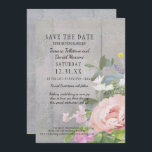 Invitation Enregistrer la date BOHO Rustic Floral Wood Grange<br><div class="desc">Un ensemble complet de faire-part de mariage est disponible pour correspondre à cette magnifique annonce Save the Date qui vous permet d'avertir vos amis et votre famille de mettre votre date sur leur calendrier et de faire tous les plans de voyage qui pourraient être nécessaires! Gris chaud, patiné arrière -...</div>
