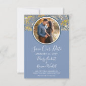 Invitation Enregistrer La Date Botanique Baisy Floral Jaune & (Devant)