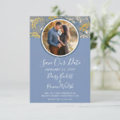 Invitation Enregistrer La Date Botanique Baisy Floral Jaune & (Debout devant)