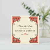 Invitation Enregistrer la date Cadre floral élégant CC1250 Vi (Debout devant)