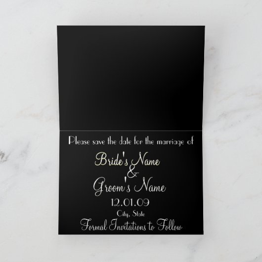 Invitation Enregistrer la date Cala Lily - Tan et vert (Intérieur)