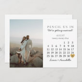 Invitation Enregistrer la date Calendrier Août 2024 Mois Chic (Devant / Derrière)