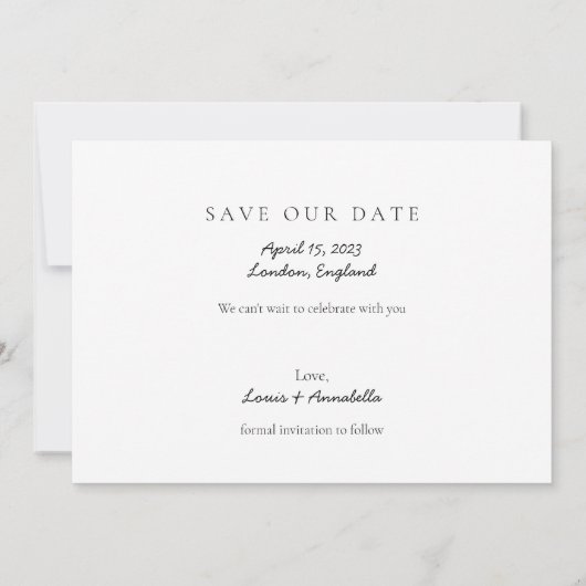 Invitation Enregistrer la date Calendrier Gold Heart Avril 20 (Dos)