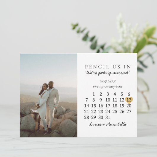 Invitation Enregistrer la date Calendrier Janvier 2024 Mois C (Debout devant)