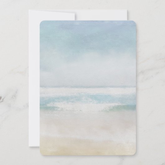 Invitation Enregistrer la date Calendrier Mariage Ocean Beach (Dos)