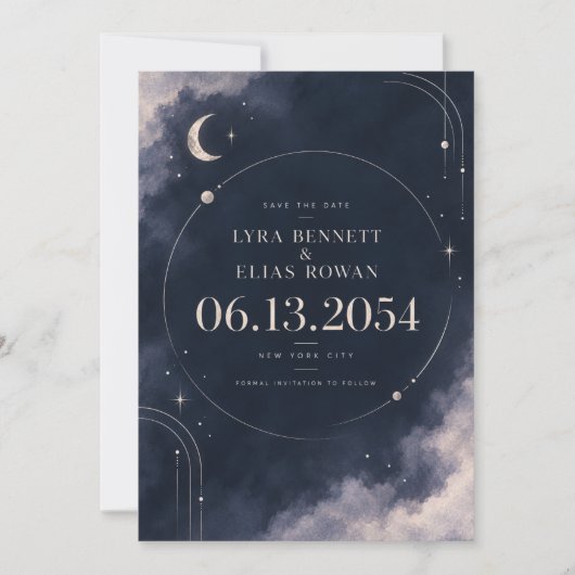 Invitation Enregistrer la Date | Céleste Clair de (Devant)