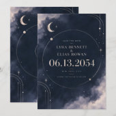 Invitation Enregistrer la Date | Céleste Clair de (Devant / Derrière)
