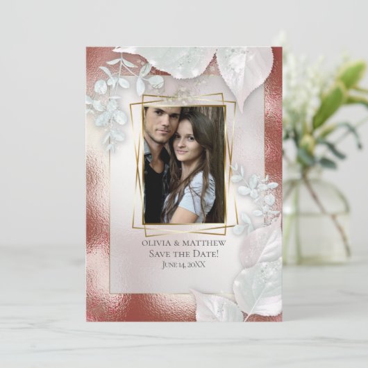 Invitation ENREGISTRER LA DATE | Chimmer en terre cuite (Debout devant)