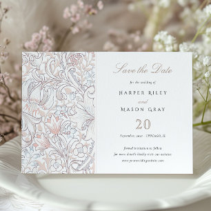Invitation Enregistrer La Date Classic Golden Lily Pastel Mar