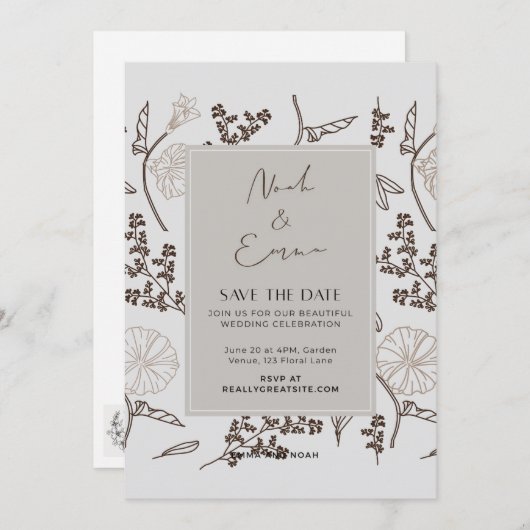 Invitation Enregistrer la date classique (Devant / Derrière)