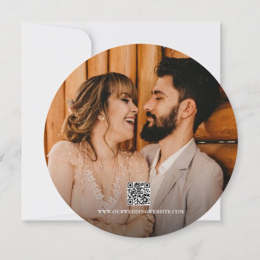 Invitation Enregistrer la date Code QR Mariage photo Wood Rus (Dos)
