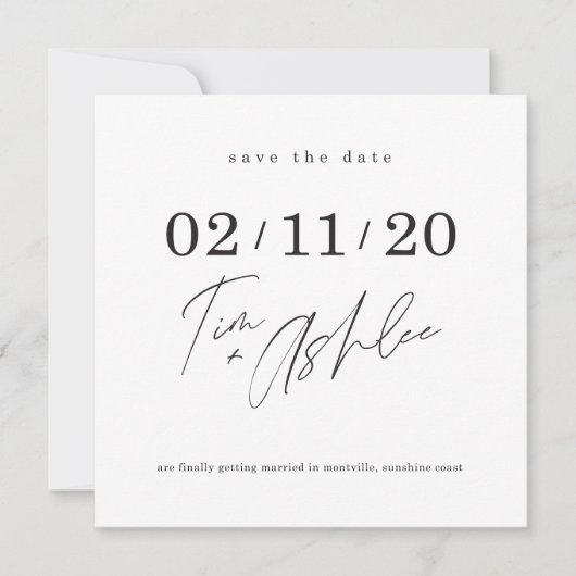 Invitation ENREGISTRER LA DATE conception personnalisée pour  (Devant)