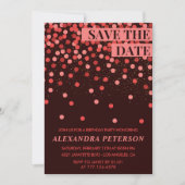 Invitation Enregistrer la date Confetti Red 96e anniversaire (Devant)