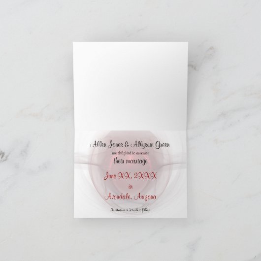 Invitation "Enregistrer la date" - Coutume de coeur éclairé (Intérieur)