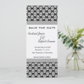 Invitation Enregistrer la date -Damask BlackElegance (Debout devant)