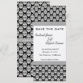 Invitation Enregistrer la date -Damask BlackElegance (Devant / Derrière)