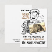 Invitation Enregistrer la date de façon drôle avec photo pers (Devant / Derrière)