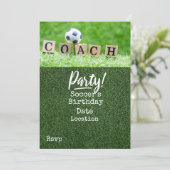 Invitation Enregistrer la date de la fête de l'entraîneur de (Debout devant)