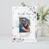 Invitation Enregistrer la date de l'aquarelle Brouiller les f (Debout devant)