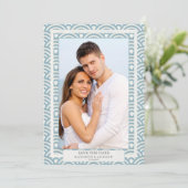 Invitation Enregistrer la date de mariage Seigaiha japonais P (Debout devant)