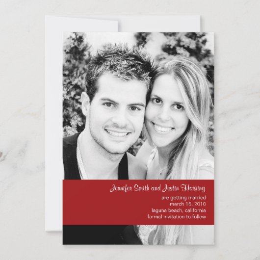 Invitation Enregistrer la date de photo de framboise (Devant)