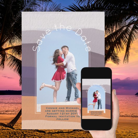 Invitation Enregistrer la date de tendance | Photo Purple Ora