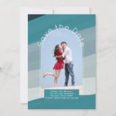 Invitation Enregistrer la date de tendance | Photo Turquoise  (Devant)