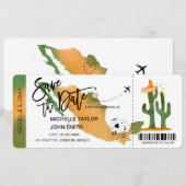 Invitation Enregistrer la date d'embarquement Mexique (Devant / Derrière)