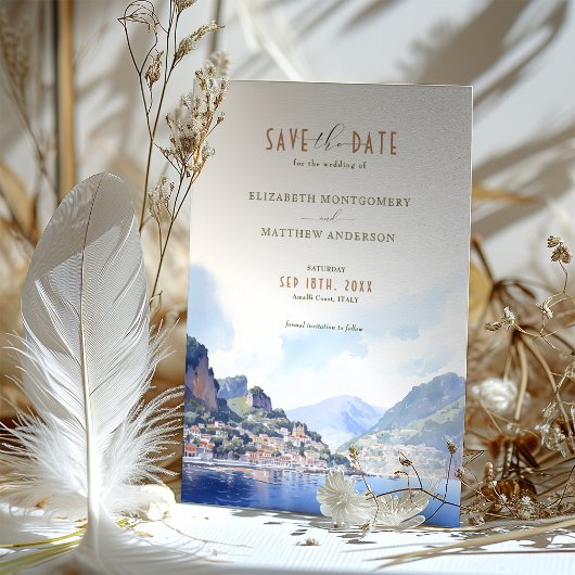 Invitation Enregistrer La Date Destination De La Côte Amalfi