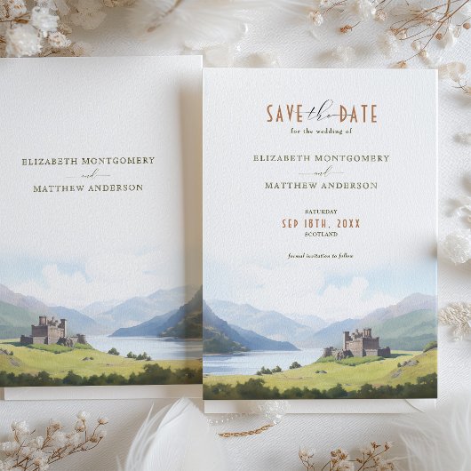 Invitation Enregistrer la date Destination des hautes terres 