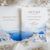 Invitation Enregistrer La Date Destination Santorin Grèce