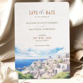 Invitation Enregistrer La Date Destination Santorin Grèce