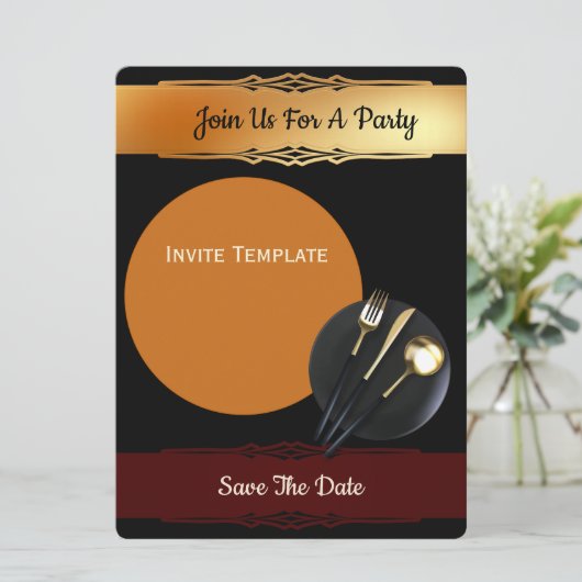 Invitation Enregistrer la date- Dîner (Debout devant)