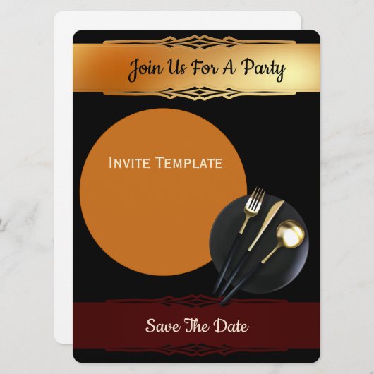 Invitation Enregistrer la date- Dîner (Devant / Derrière)