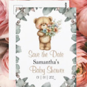 Invitation Enregistrer la date d'un Baby shower mou de béary