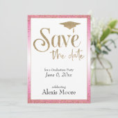 Invitation Enregistrer la date d'une fête de graduation Gold  (Debout devant)