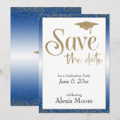 Invitation Enregistrer la date d'une médaille d'or de la fête (Devant / Derrière)