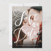 Invitation Enregistrer la date Elegant Script Photo moderne (Devant)